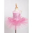 thumbnail image 5 of YEAHDOR Kids Girls Ballerina Costume Sequined Flower Ballet Dance Dress Dancewear Gymnastic Ballet Tutu Dress Pink 14, 5 of 7