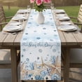 thumbnail image 4 of Blue Starfish Coastal Table Runner 72 Inches, Nautical Summer Beach Ocean Coral Bed Runner Dresser Scarves Tabletop for Indoor Outdoor Parties/Ceremony/Banquet, 18" x 72", 4 of 9
