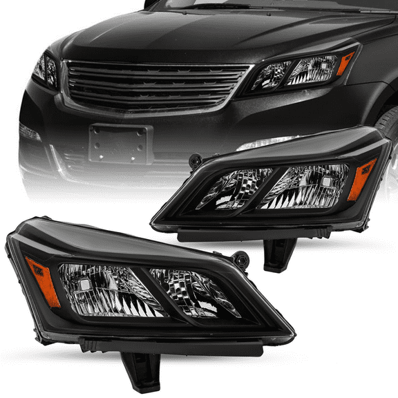 Titans Motors Headlight Assembly Pair for 2013–2017 Chevrolet Traverse Black Housing Left and Right Sides