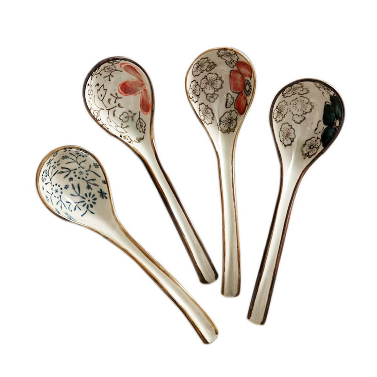 Chanshova Chinese Retro Style Bump Texture Ceramic Spoon China Porcelain  Coffee Soup Spoon Tableware Kitchen Utensils H306 - Soup Spoons - AliExpress