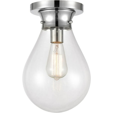 

Polished Chrome Tone Flush Mounts 8 Wide Steel/Glass Medium Base LED 1 Light Fixture