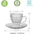 thumbnail image 2 of Juego de tazas de té cosnou Vintage Glass de 210 ml con platillos, 6 unidades, 2 of 7