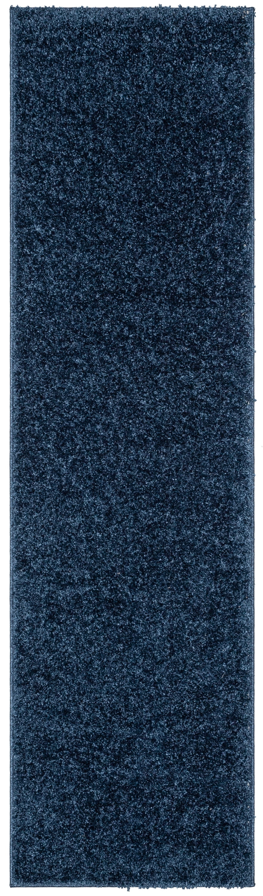 Well Woven Elle Basics Emerson Modern Textured Solid Dark Blue 2'7" x 9'6" Runner Rug