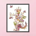 thumbnail image 4 of Kit Punto Cruz Hilo Algodón Gato Y Flores 11CT Bordado Parcial Artesanal Hecho A Mano, 4 of 8