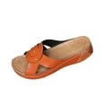 thumbnail image 2 of Womens Sandals Comfortable Wedge Open Toe Slip-on Thick Heels Sandals Summer Casual Leisure Dressy Daily Shoes Outerwear, 2 of 9
