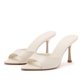 thumbnail image 1 of Mules Riekhany de tacón alto para mujer, sin cordones, punta puntiaguda, color blanco, 1 of 5