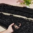 thumbnail image 3 of 2.2yards Embroidered Flower Fabric 59-64.5inch Wide 3D Flower Organza Lace Floral Mesh Embroidery Fabric for Sewing DIY Custom Clothes Party Dress Home Decoration Black, 3 of 8