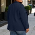 thumbnail image 5 of Qiopertar Plus Size Blazers for Women Open Front Casual Work Blazer Notch Lapel Long Sleeve Loose Oversized Suit Jacket with Pockets, Navy 3XL, 5 of 7