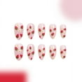 thumbnail image 2 of FSTDelivery Glossy Strawberry Press on Nails,Black Short Square Fake Nails,Acrylic Glossy Glue on Nails,Winter Christmas False Nails for Women Girls Holiday Daily Appointment Home Office Wear 24pcs, 2 of 6