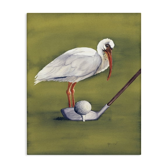 Stupell Industries Transitional Bird with Golf Club Canvas Art, 16 x 20, by Christine Reichow
