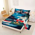 thumbnail image 2 of Manfei Cartoon Rv Pattern Bed Sheets,Night Sky Full Size Sheets,Blue,4 Pieces,1 Flat Sheet, 1 Fitted Sheet and 2 Pillowcases, 2 of 6
