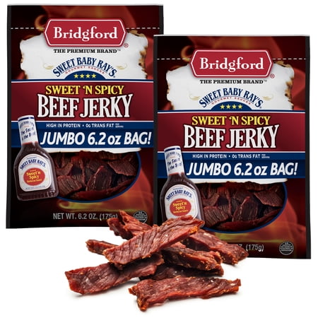 Bridgford Sweet Baby Ray’s Beef Jerky Sweet N Spicy 6.2 oz Pack of 2