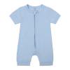 thumbnail image 1 of Baby Girls Rompers Summer Solid Zipper Sleeper Jumpsuit Short Sleeve Onesie Outfits Light Blue Infant Boy Clothes, 1 of 3