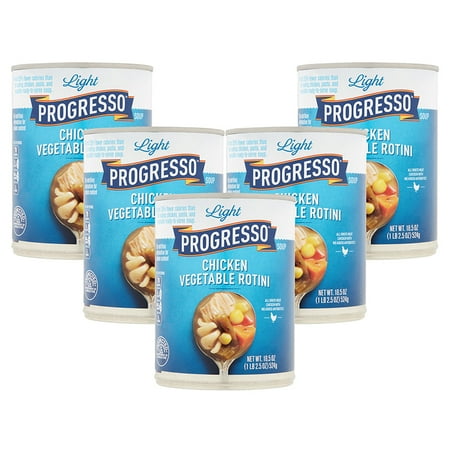 - (5 Pack) Progresso Soup Low Fat Light Chicken Vegetable Rotini Soup 18.5 oz Can