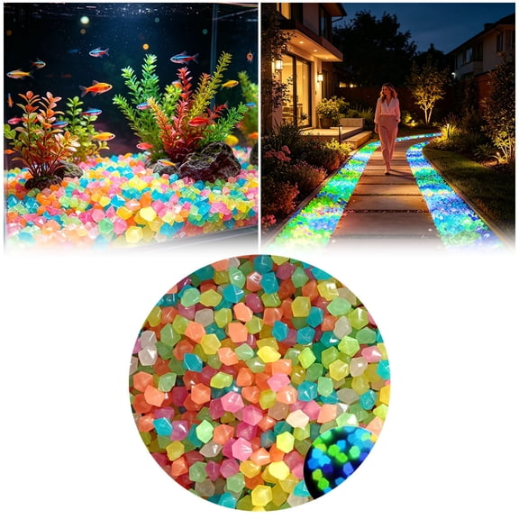 Clearance! Glow In The Dark Garden Stones Fish Tank Rocks 10 0 Pcs Colorful Glow In The Dark Rocks Outdoor Night Solar Pebbles Magical Luminous Rocks Landscaping Gravel Tank Aquarium Stepping Yard