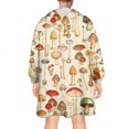 thumbnail image 2 of Colorful Mushroom Assortment Beige Pattern Wearable Oversized Blanket,Wearable Blanket Hoodie for Adults,Cozy Hooded Blankets with Super Pockets,Super Warm Fuzzy Pullover for Women & Men, 2 of 6