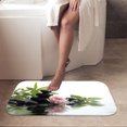 thumbnail image 5 of 1pc Zen Stones and Water Lily Absorbent Non-Slip Bathroom Thickened Flannel Rug Decor,Soft,Quick Drying,Suitable For Indoor/outdoor Use,Bathrooms,Bedrooms,Kitchens,Terrace,Laundry Rooms,16"x24", 5 of 9