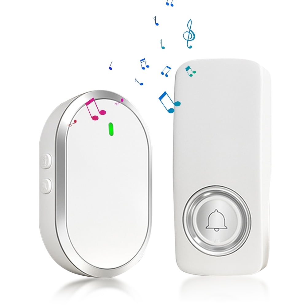 Wireless Doorbell, Waterproof Door Chime Plugin Digital Clock Receiver
