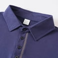 thumbnail image 4 of Fnnxeal Mens Polo Shirts Collar Breathable Long Sleeve Fall Winter Casual Navy Polo Shirts for Men Size 2XL, 4 of 8