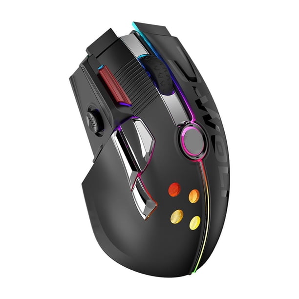 Monstrate Ratón eléctrico inalámbrico de 2,4 GHz con retroiluminación LED de marquesina Juegos de teclado y mouse para computadora Negro