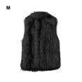 thumbnail image 3 of Qarigey Chaleco de lana de piel sintética elegante y cálido de tela para mujer, chaqueta de lana sin mangas, chaleco de mujer Camisetas sin mangas negro METRO, 3 of 6