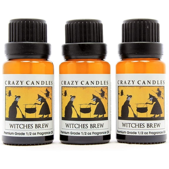 Crazy Candles Witches Brew (Made in USA) 3 Bottles 1/2 Fl Oz Each (15ml) Premium Grade Scented Fragrance Oil