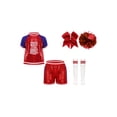 thumbnail image 3 of TiaoBug Tenues de Cheerleading pour Filles, Tenues de Danse Jazz, Uniforme de Cheer pour Lycée, Jeu Sportif Rouge 130, 3 of 6