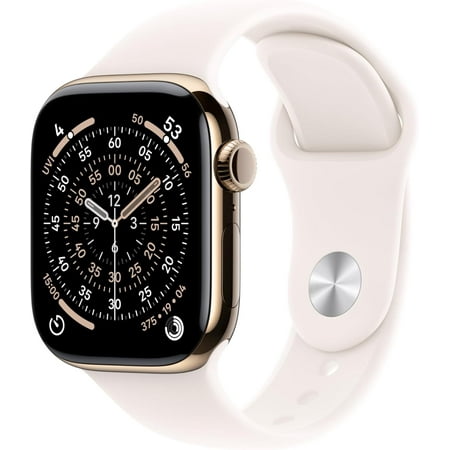 Apple Inc. Apple Watch Series 11 [GPS + Cellular 46mm] Smartwatch with Gold Titanium Case with Light Blush Sport Band - S/M