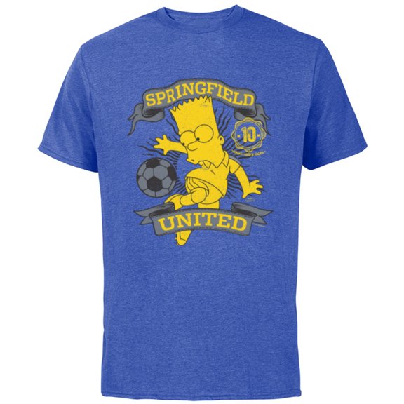 The Simpsons Soccer Bart Simpson Springfield United - Short Sleeve Cotton T-Shirt for Adults - Customized-Royal Heather