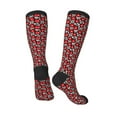thumbnail image 4 of Easygdp Red Floral Soccer Socks Sport Knee High Socks Calf Compression Athletic Socks for Men and Women, 4 of 9