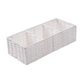 thumbnail image 2 of Akmoler Woven Toilet Paper Storage Basket, 3-Section Divided Tank Topper, Natural Handwoven Paper Rope Basket Organizer for Bathroom Countertop Shelf Bathroom Home Decor - White, 2 of 7