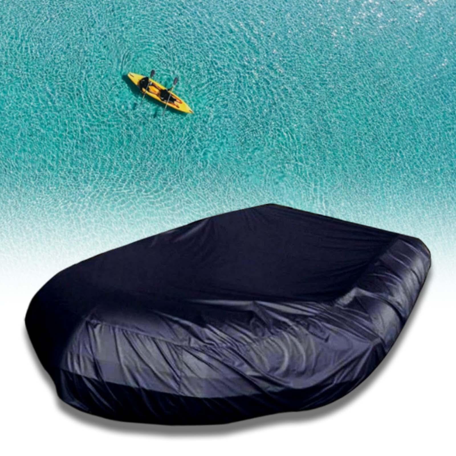 Kayak Boat Cover Rowing Water Sunblock with Drawstring Strap Rain Resistant Protective for Inflatable Boat Dinghy, 380x94x46cm