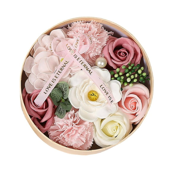 Jabón perfumado con flor de rosa en caja de regalo, Floral Artificial, realista, hecho a mano, regalo del Día de San Valentín para sus cumpleaños, , Estilo B
