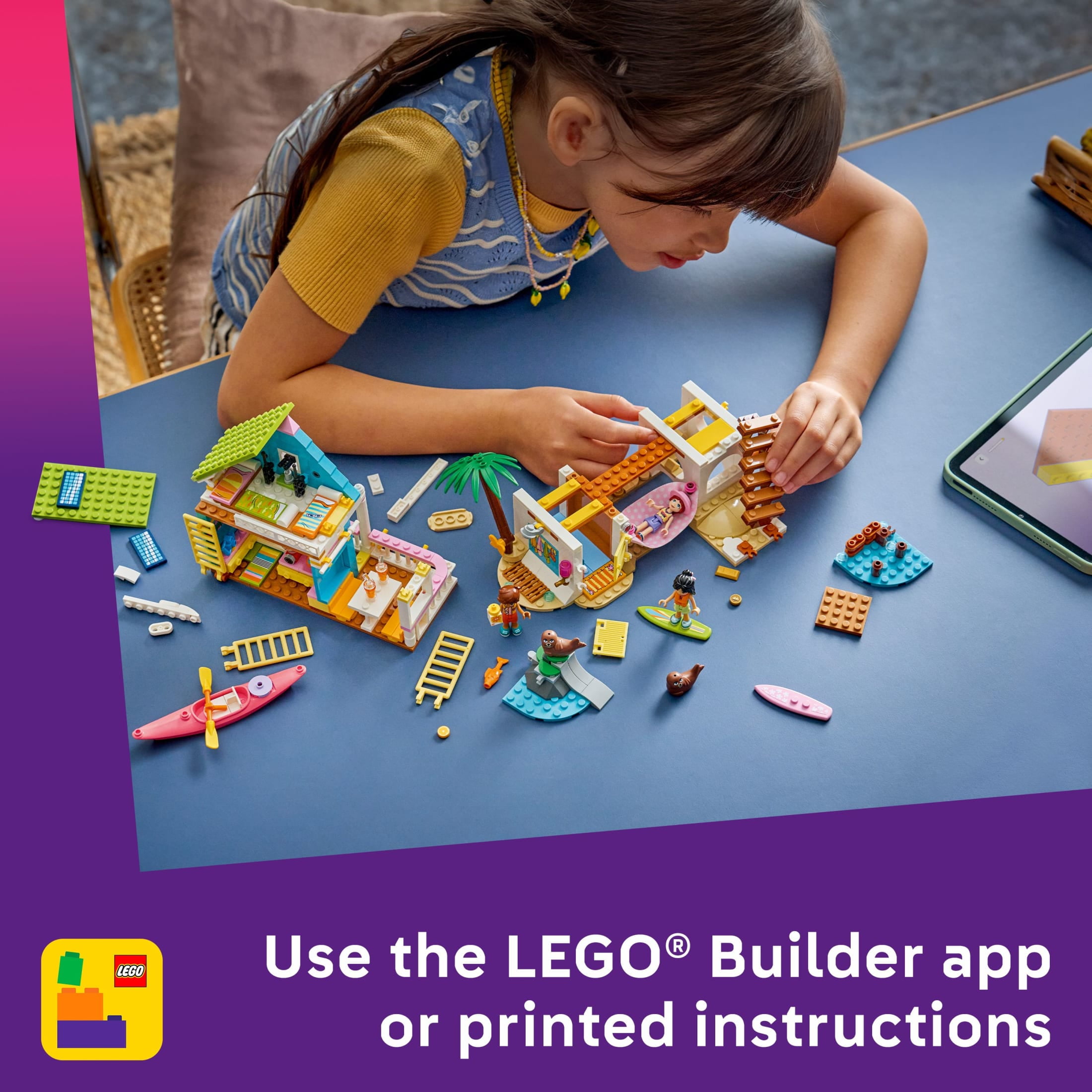 LEGO Friends Beach House with Seals Building Toy for Girls & Boys - Pretend Play Set for Kids, Ages 7+ - W/3 Minidolls, 2 Toy Animals, & Accessories - Gift Idea for Birthdays - 42699
