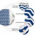 thumbnail image 6 of Navy Blue White Waterproof Fabric Shower Curtain,Abstract Waves Water Ripple Striped Waterproof Fabric Shower Curtain for Bathroom Curtains Bathtubs Hotel Shower Curtains with 12 Hooks Long 72x78in, 6 of 8