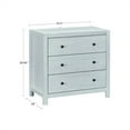 thumbnail image 4 of BIKAHOME Commode Rustique en Bois avec 3 Tiroirs et Blanc, 4 of 7