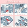 thumbnail image 7 of DIXRUYEE Fleece Pajama Set Loose Style Elastic Waist Pockets Frosty Snowman Cute Pattern, 7 of 7