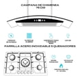 thumbnail image 2 of FLINE | Combo parrilla de gas y campana extractora 76 cm | Pared Touch | gris |LU5TR76, 2 of 5