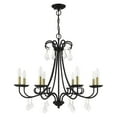 thumbnail image 3 of 40878-04-Livex Lighting-Daphne - 8 Light Large Chandelier-25 Inches Tall and 29.75 Inches Wide-Black/Antique Brass Finish    -Traditional Installation, 3 of 12