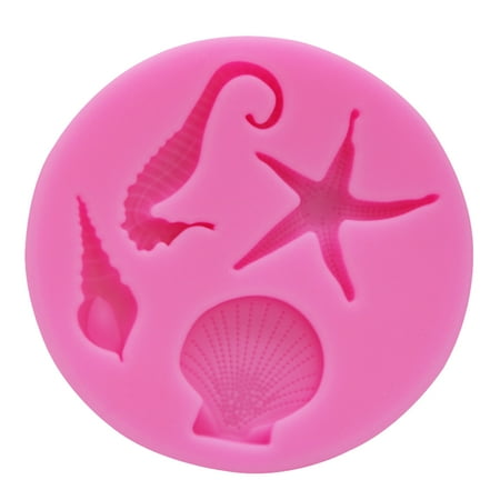 

Trayknick Silicone Fondant Mold Non-sticky Flexible Food Grade Material Easy Cleaning Heat-Resistant DIY Dessert Tool Reusable 3D Starfish Conch Seashell Cake Chocolate Baking Mold Cake Decoration