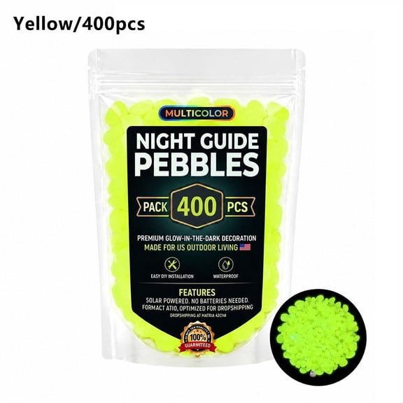 IFRINID Glow in The Dark Garden Pebbles, Luminous Decorative Stones for Pathways Landscaping Aquariums,400 Pieces