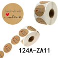thumbnail image 5 of 500 Uds. 1,5 pulgadas Kraft hecho a mano con pegatinas de amor rollo de pegatinas para hornear etiquetas adhesivas autoadhesivas rollo de etiquetas decorativas, 5 of 5