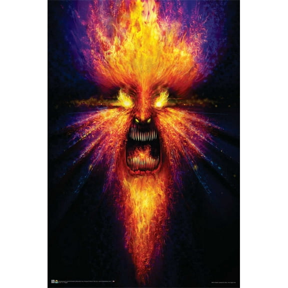 Fire God by Phil Straub - Non-Flocked Blacklight Poster 24" x 36"
