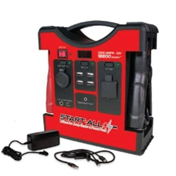 Goodall Start All Power Pack Automotive Jump Starter, Lithium-Ion, 4lbs, 12V 2500A