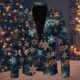 thumbnail image 4 of FAOWME Men's Christmas Suit Jacket Long Sleeved Lapel Buttons Snowflake Printed Fashion Comfortable Coats Tops For Casual Daily Wear Navy Xxxl, 4 of 5
