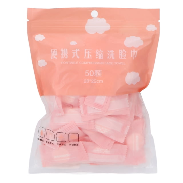 Débarbouillette en Coton Compressé, 50 Pcs Serviette de Visage Compressée Jetable Serviette Compressée Jetable Normes de l'Industrie