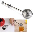 thumbnail image 1 of Taza de colador de infusor de té Vaina de acero para agua Bola de acero inoxidable con colador de infusor de té estilo empuje de acero inoxidable en forma de bola (plata). Afortunado Sencillez, 1 of 5
