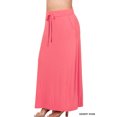 thumbnail image 2 of Zenana Women & Plus Relaxed Drawstring Waist Draped Basic Maxi Skirts with Side Pockets, 2 of 6