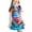 Multicolor2, variant on Pounoo New Girls Dresses 10-12 Fashion Print Short Sleeve Casual Dresses Round Neck Knee Length Dress Breathable Dresses For Kids Girls