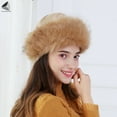 thumbnail image 4 of PULLIMORE Womens Fluffy Faux Fur Hats Winter Ear Head Warmer Russian Ski Caps (Khaki), 4 of 5